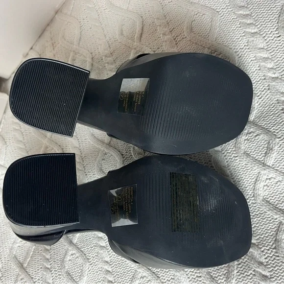 Chase + Chloe Black Strappy Adjustable Platform Heels Various Sizes - Picture 6 of 14